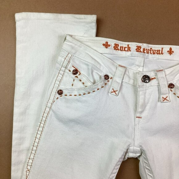 Rock Revival White Flare Jeans 26 - Picture 5 of 11
